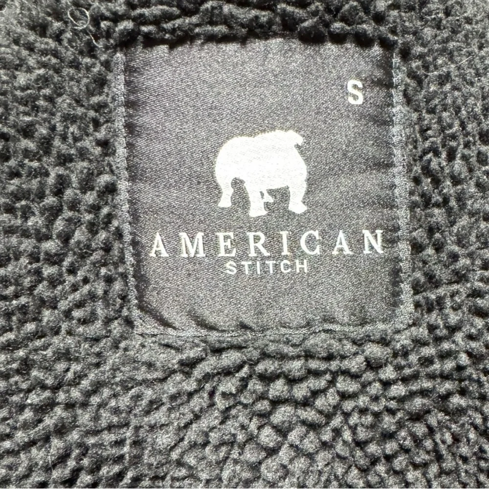 American Stitch Gray Cable Knit Full-Zip Sweater Fleece Lined Jacket Size S